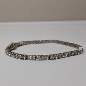 Silver Tone And Clear Rhinestone Bracelet
